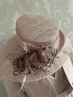 CAPPELLI CONDICI pale Pink Natural Fibre Hat oval brim mother of the bride