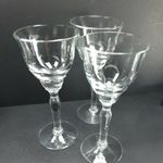 Stunning Lot Of 3x Antique Hand Blown Glass Water Goblets Wine Glasses 6 3/4" 