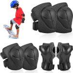 Kids Sports Protective Gear Set 6PCS Wrist Guard Knee Elbow Pads for Children