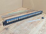 24 Port Rack Mount RJ45 CAT6A SHIELDED Through Coupler Patch Panel with Back Bar