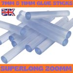 HOT MELT GLUE GUN STICKS 7mm / 11mm x 200mm LONG FOR CRAFT ADHESIVE CLEAR MINI
