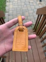 Authentic Louis Vuitton leather luggage tag ! !