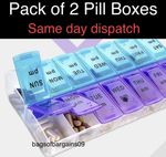 2 x 7 Day Pill Box Medicine Am/Pm Tablet Dispenser Organizer Weekly Storage