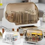 Portable Baby Bottle Drying Rack Storage Box Removable Drip Tray Lid Dustproof