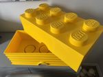 Large Stackable Official Lego 2x4 8 Stud Extra Large Storage Brick In Yellow 