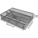 UK 5 Grid Kitchen Cutlery Tray Desk Drawer Organizer for Office/Home, Metal Mesh