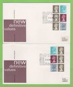 G.B. 1981 50p booklet panes Post Office (L & R) label First Day Covers Windsor