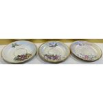 Set of 3 Vintage Lusterware Flower of the Month Saucers Jan, Apr, Aug EUC