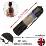 Black Yoga Mat Carrying Bag With Shoulder Strap And Vented Mesh - Sport Holder