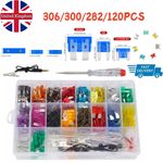 306pcs Multi Size Blade Fuses 2A-40A Assorted Box Kit Car Van Bike Auto Fuses UK