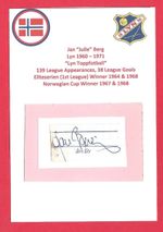 JAN BERG NORWAY B INT 1964-65 EX LYN 1896 FK ORIGINAL AUTOGRAPHED CARD