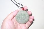 Natural Type A Feicui Jadeite Jade Thousand-Hand Guanyin Round Pendant Amulet