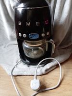 Smeg 50's Retro Style Aesthetic Drip Coffee Machine Working Condition Black