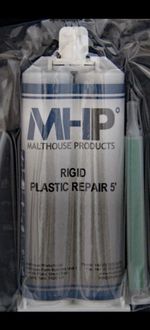 10 x 2K PU Plastic Repair Glue Filler Rigid Cartridge Tube & Nozzle Tips -50ml  