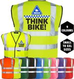 THINK BIKE RIDERCAM Hi-Vis MOTORBIKE BIKER High Visibility Safety Vest Waistcoat