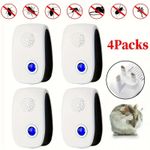 4 Pack Ultrasonic Pest Repeller - Plug-in Mice Repellent - Rodent For Indoor 