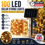 100 LED Solar String Lights Waterproof Copper Wire Fairy Lights Garden Party