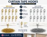 Metal Curtain Hooks Brass Silver Finish For Pencil Pleat Curtain Tape 25 50 100