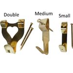 PICTURE HOOKS BRASS WITH NAILS DECORATIVE SINGLE DOUBLE GOLD NAIL