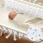Cot Bumper 2PCS baby Crib surrounds Breathable 3D Anti-Airflow Mesh Lining 