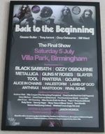 Framed Black Sabbath Back to The Beginning Official Poster and Confetti Set