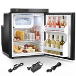 RV Refrigerator 12/24V Fridge Freezer for Caravan Motorhome Campervan RV Black