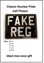 CLASSIC WALL PLAQUE rear number plate style gift for bike scooter motorcycle fan