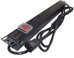 6 way UK PDU to 3M IEC C14 / UPS PLUG 1U 19" Rackmount Power Distribution Unit 