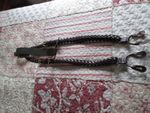 ORVIS Brown Plaited Hide Leather Suspenders/Braces + Brass buckles.Adjustable.