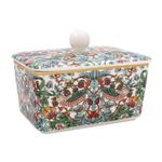 Fine China Butter Dish with Lid W. Morris Strawberry Thief Design Butter Keeper