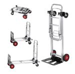 VEVOR Aluminum Hand Truck 2 in 1 Folding Dolly Cart 400 lbs. Capacity Heavy Duty