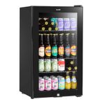 85L Drinks Cooler, Under Counter Fridge, 110xCans, 474x840mm - Black