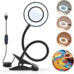 10X Magnifying Glass with Light and Stand LED Desk Lamp for Craft Hobby