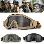 Airsoft Tactical Goggles 3 Lens Windproof Dustproof Glasses Shooting glasses UK