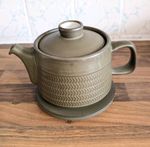Vintage Denby Chevron Tea Pot with base
