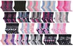 Gentle Grip - 6 Pack of Womens Non Binding Wide Loose Top Patterned Cotton Socks