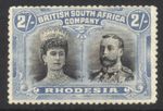 Rhodesia 1910-13 2/- Black and dull blue SG154 Mint LH Cat £1200