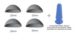 Stainless Steel Corneal Shield Protector 2Pc 22MM, 2Pc24 mm Set with Suction Cup