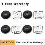 4 Set Carburetor Rebuild Kit & Plunger Vacuum Diaphragm Fit Kawasaki Carb Repair
