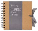 6" Square Kraft Paper Scrapbook Photo Album Book Spiral Bound Ribbon Tie 7560