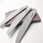 12x Nail Files 100/180 Grit Professional Half Moon Curved Double Sided Nail File