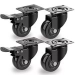 4 X Heavy Duty 50mm Swivel Castor Wheels Trolley Furniture Casters PU 200kg
