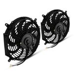 2 X 12" ELECTRIC CURVED UNIVERSAL CUSTOM DIY KIT CAR RADIATOR COOLING FANS PAIR