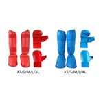 Karate Sparring Gear Set Practice Boxing Gloves Shin Guards with Footgear for