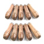 10pcs Wooden File Handle-Replacement Strong Metal Collar For File Craft Tool 9cm