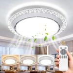 Large 6 Speed LED Ceiling Fan with Lighting LED Light Adjustable Wind + Remote