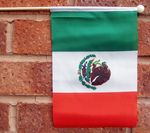MEXICO HAND WAVING FLAG medium 9" X 6" wooden pole flags MEXICAN