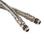 1/2" x 10mm 2 Flexible Tap Connectors, Braided Stainless Steel Flexi Hose Pipes