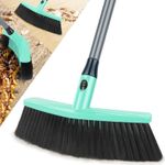 Papclean Sweeping Brush Indoor: Kitchen Broom with Soft Bristle Green