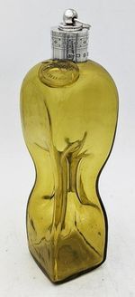 Antique Solid silver topped Gin bottle lovely shape